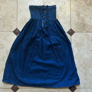 Denim strapless dress